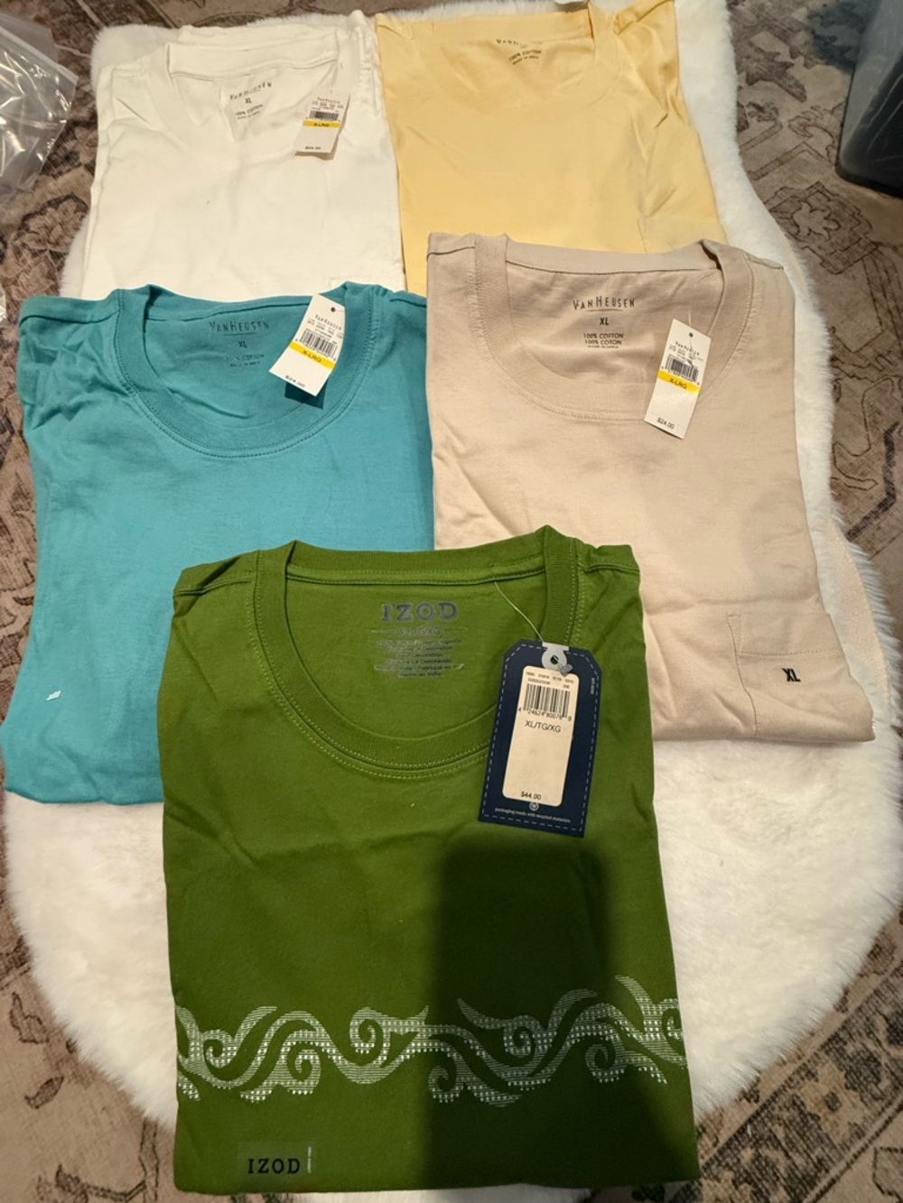 Izod Green T-Shirt with Silver Decorative Swirl